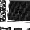 5.5'' Solar Greenhouse Fan 2 Kit, 30W Solar Powered Exhaust and Intake Chicken Coop Fan, Strong Airflow & Waterproof, 16.5 ft Cord, for Outdoor Shed Air Circulation and Ventilation, No Battery