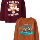 The Children's Place Unisex-Baby and Toddler All Holidays,Birthdays Long Sleeve Graphic T-Shirts,2 Pack 4T