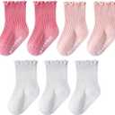 Baby Non Slip Ankle Socks with Grippers for 0 Months-7 Years Old Walking Socks (6-12 Months)