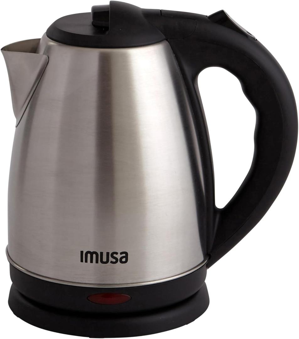 IMUSA USA GAU-18220 1.8 Liter Cordless Stainless Steel Electric Tea Kettle with Easy To Serve Pouring Spout (silver)