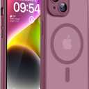 TOCOL for Phone 14 Case, Compatible with Magsafe Charger, Full Camera Protection, Drop Protection, Translucent Matte Phone Case for iPhone 14 6.1 inch (Plum)