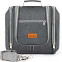 Hanging Travel Toiletry Bag for Women and Men, 6 Organizer Compartments, Extra Large Toiletries Bag, Bathroom Cosmetic Bag, Water-resistant Makeup Bag, Holds Full-Size Shampoo, Grey