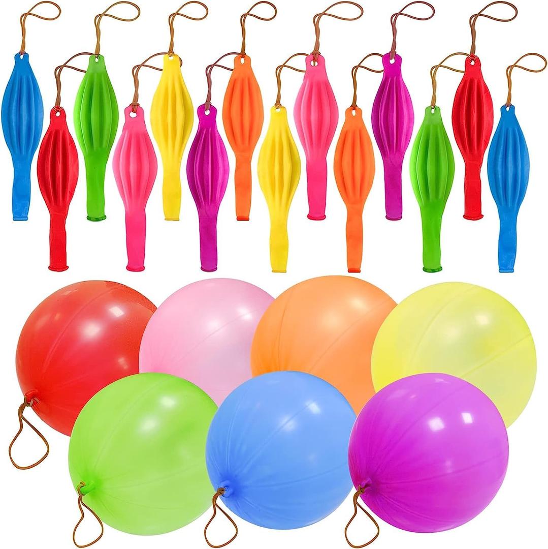 88pcs Punch Balloons, Punching Balloon Party Favors for kids, Neon Bounce Balloons with Rubber Band for Carnival, Fun, Gift Bag Party Favors