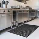Outdoor Rubber Mat Kitchen Anti-Fatigue Floor Mats (24" x 36") Restaurant Bar Floor Mat New Rubber Non Slip Drainage Mat Black