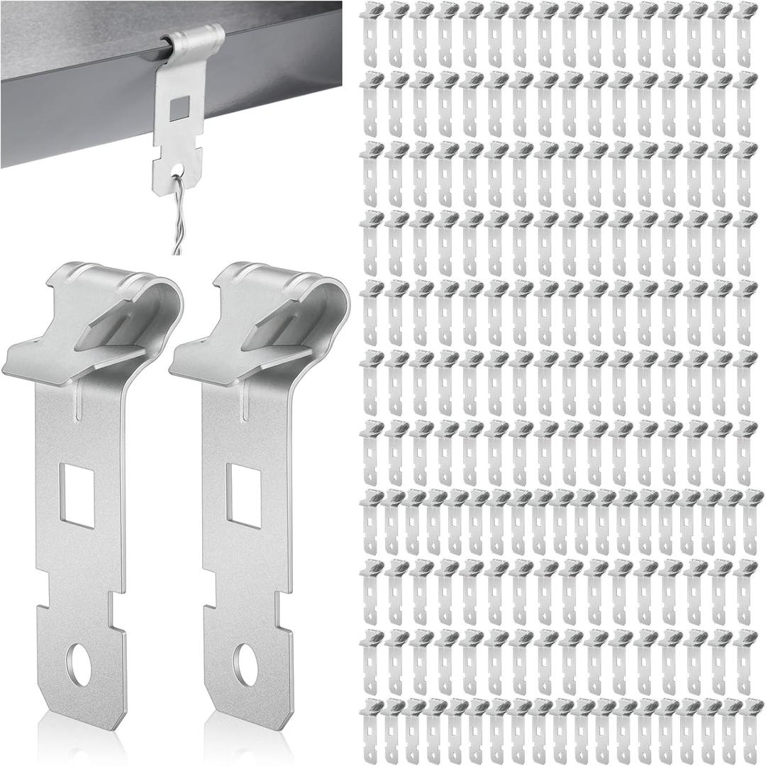 Blulu 250 Pcs Z-Purlin Clips for Angled Flanges 1/8"-1/4" Thick, Z Clips Steel Hanging Clamp for Suspending Grid Wire and Jack Chain from Bar Joists and Purlins (Silver)