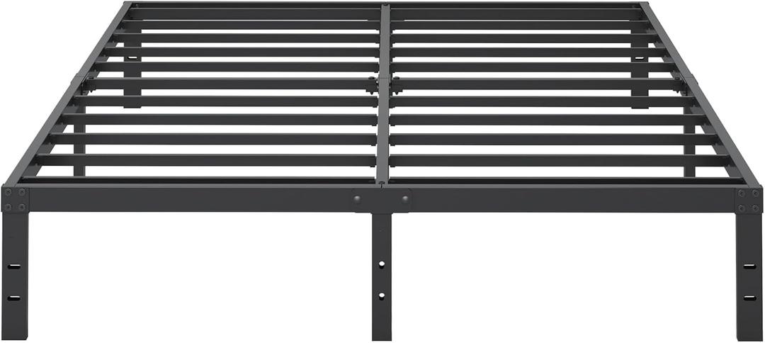 Cieemine 10 Inch King Size Bed Frame, Platform Metal Bed Frame King Heavy Duty Steel Slat Mattress Foundation, No Box Spring Needed, Easy Assembly, Noise-Free, Black