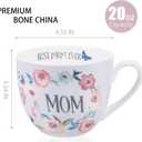 Best Mom Ever Coffee Mug - 20 oz Large Bone China Mug with Floral Design, Thoughtful Mothers Day Gifts for Mom Women, Designed in England by Harvest Green Studio