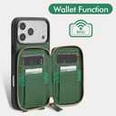 ZVE for iPhone 17 Pro Wallet Case with Card Holder, Crossbody Zipper Leather Phone Cover for Women 6.3" Dark Green