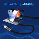 Black Chubby - Special Black Samurai Edition Durable 240W Fast Charging Cable Ultra-Thick Silicone USB C Cable for iPhone 16/15 Series iPad MacBook Galaxy Series, Type C to Type C, 0.32FT