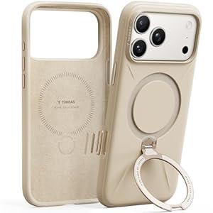 TORRAS Ostand Q3 Silicone for iPhone 17 Pro Max Case, Fit for MagSafe, 360 Spin Ring Stand, Liquid Silicone Cozy Vibrant Grip, Camera Control, Protective Case for iPhone 17 Pro Max, Beige
