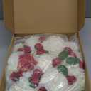 Cemetery Memorial Artificial Flower Cake - Elegant Ivory Carnations & Red Roses with Sparkling Happy Birthday Insert- Suitable for Grave Headstones Gravesite Decorations Sympathy Gifts