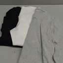 Xelky Womens Cotton Long Sleeve Shirts Workout Round Neck Casual Tops T-Shirt Plain Basic Soild Tee 3 Pack, Large