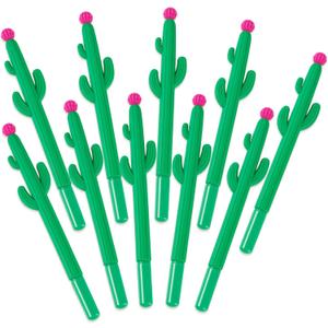 Cactus Shaped Ballpoint Black Gel Ink Pens Craftdady 10pcs Cute Rollerball Fun Pen for Classroom School Office Students Supplies 155mm