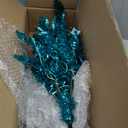 Vickerman 2' x 20" Aqua Tinsel Christmas Tree with 50 Aqua LED Lights.