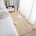 Chicrug Soft Runner Rug for Bedroom Living Room Plush Fluffy Rug 2x6 Feet, Shag Furry Runner Carpet Non Shedding for Nursery Children Kids Girls Room Home Decorative, Khaki