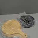 Mimorou 2 Set 8.7 Inch Cast Iron Fajita Plate Set with Wooden Base Anti Scald Protection Removable Handle Fajita Plate Sizzling Pan Cast Iron Skillets Sets for Home Restaurant Kitchen BBQ Cooking