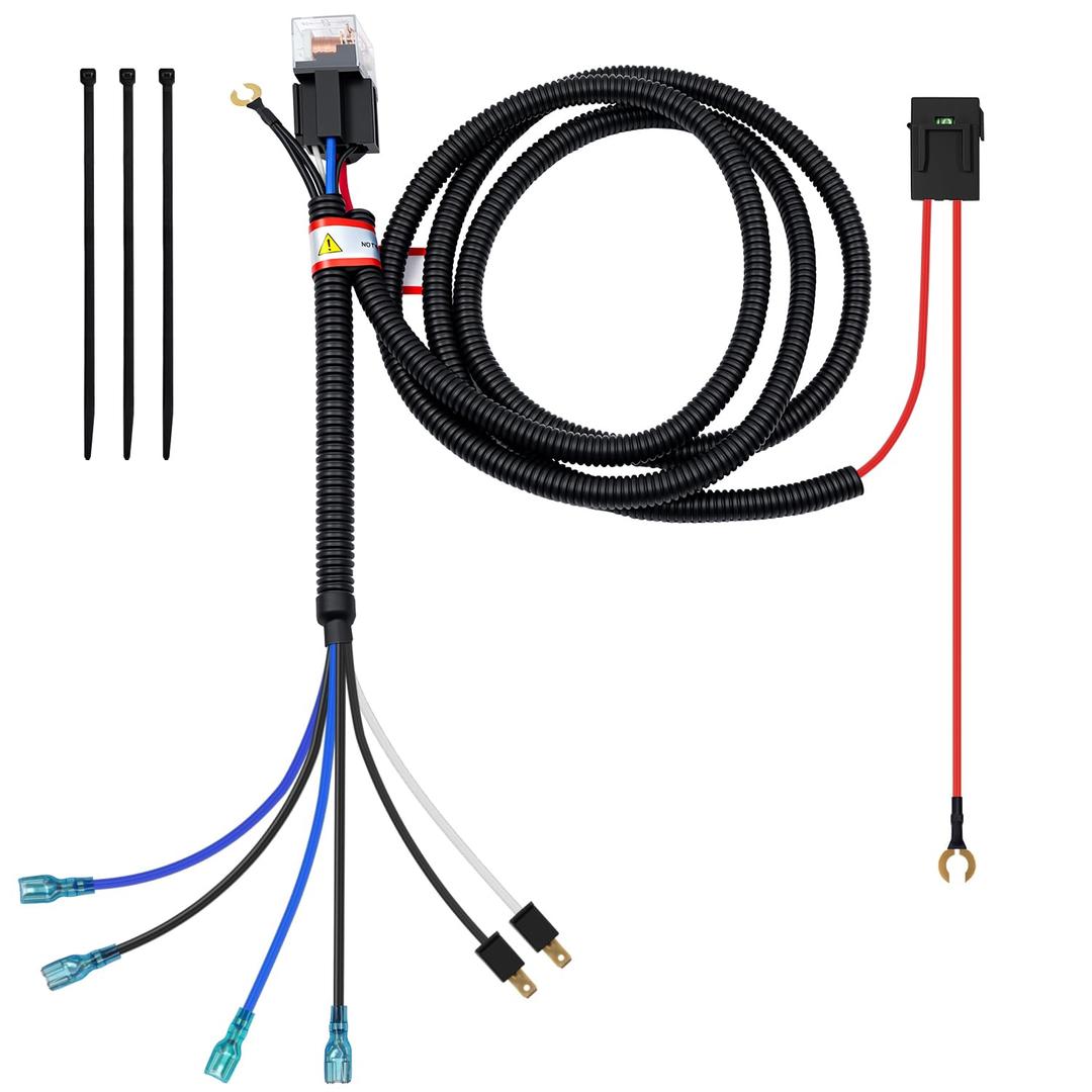 AUXLIGHT 80A Dual Horn Relay Wiring Harness Kit for Car, Premium 12V 4-Pin SPST Horn Wire Fits Vehicle Automotive Motorcycle Truck (Horn Not Included)
