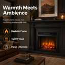 MEGAWISE 23-Inch Electric Fireplace Insert, 1400W Heater with Remote