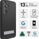 ZAGG Everest Samsung Galaxy S24+ Case with Kickstand - Triple Layer Graphene-Infused Drop Protection up to 20ft, Eco-Friendly Design, Textured Grip, Black