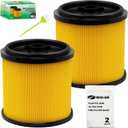 2 Pack Standard Cartridge Filter Replacement for Vacmaster Filter VCFS, compatible with Vacmaster 5-16 Gallon Wet/Dry Vacs, VBV1210 filter. Also fit HART most Shop-Vac 5-20 Gal Vacs