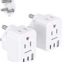 3 x US to India Plug Adapter, HANYCONY Type D Plug Adapter with 2 Outlets 3 USB Ports(2 USB C), India Power Travel Adapter for USA to India, Bangladesh, Maldives, Pakistan, 2 Pack