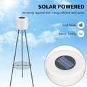 FUYO 2 Pack Solar Floor lamp Outdoor, 41.3'' Solar Powered Lights with 2 Plant Stand, Water-Resistant IP54 Outside Floor Lamps with 3 Lighting Modes for Patio Porch Yard Deck Decor