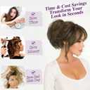 BARSDAR Claw Clip Short Human Hair Ponytail Extension - 8 Inch DIY Styles Claw Clip Real Human Hair Brown Messy Bun Hairpieces for Women - Bendable Metals Short Natural Brown Mix Ponytail Daily