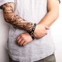 Leather Cuff Bracelet Punk Bracelet Rock Braided Rivets Wristband for Men Women Adjustable (A1:2PCS)