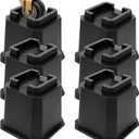 MCXYEM Adjustable Bed Furniture Risers Elevation in Heights Heavy Duty Risers for Both Posts and Wheels of Furniture Sofa Bed Couch Table (Black 6 Pack, 8 Inch)