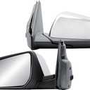 Driver Side Mirror for 2018-2024 Chevrolet Equinox/GMC Terrain | with Turn Signal Light & BLIS Blind Spot Sensor | Chrome Back Cover | Manual Fold | Heated Glass