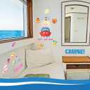 Leumoi 27 Pcs Birthday Cruise Door Magnets Decorations Funny Stateroom Pink Cruise Ship Door Magnets Decorations Magnetic Reusable for Happy Birthday Cabin Ship Carnival Fridge Car Accessories(Cake)