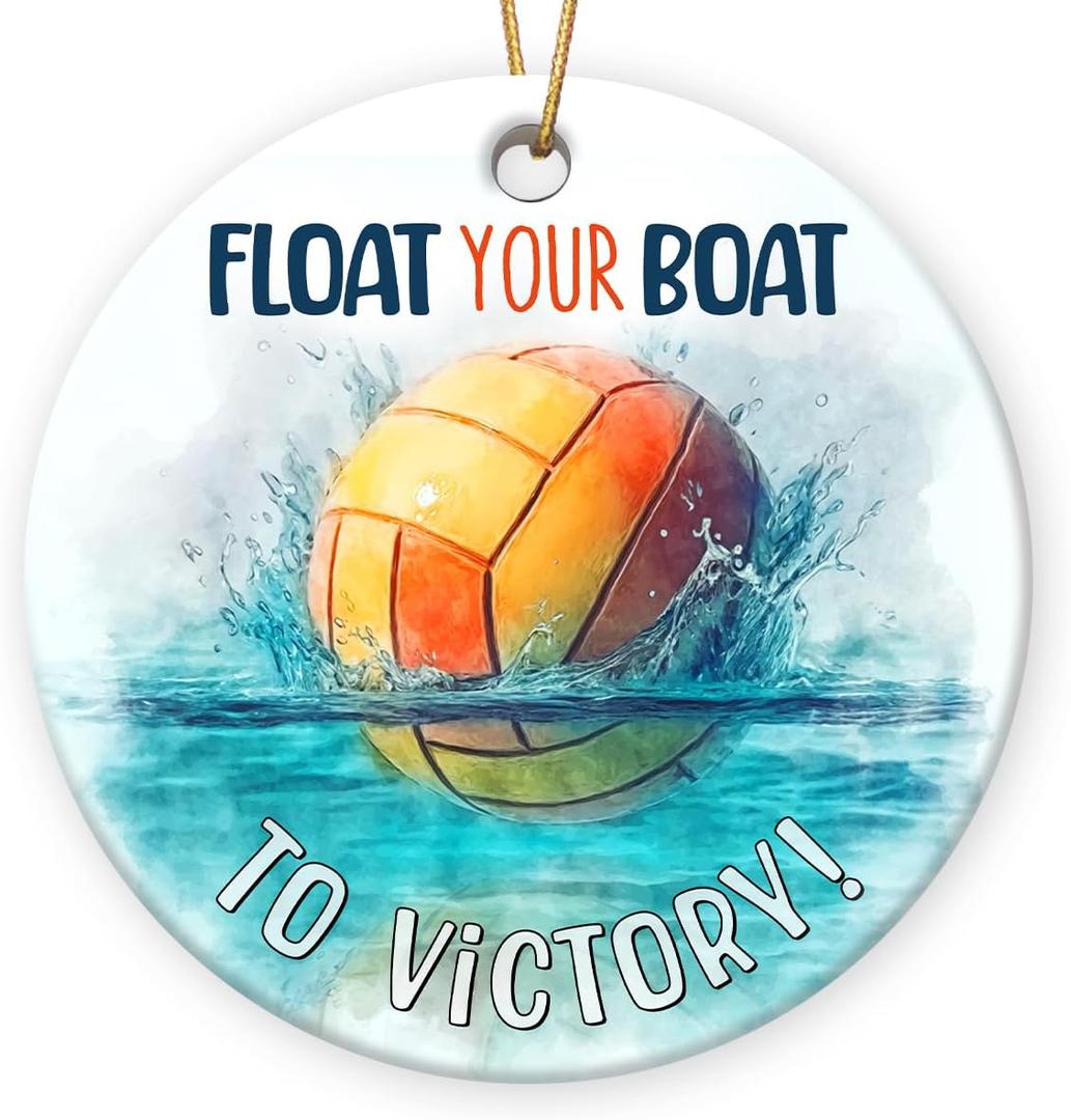 4 x Water Polo Christmas Ornament 2026 - Ceramic Sports Christmas Ornaments for Tree Decor, Thoughtful Water Polo Gifts for Sport Lovers, Men, Coach, Women, Friends, Sport Fans