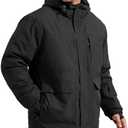 FREE SOLDIER Men's Waterproof Ski Jacket Fleece Lined Warm Winter Snow Coat with Hood Fully Taped Seams, XL
