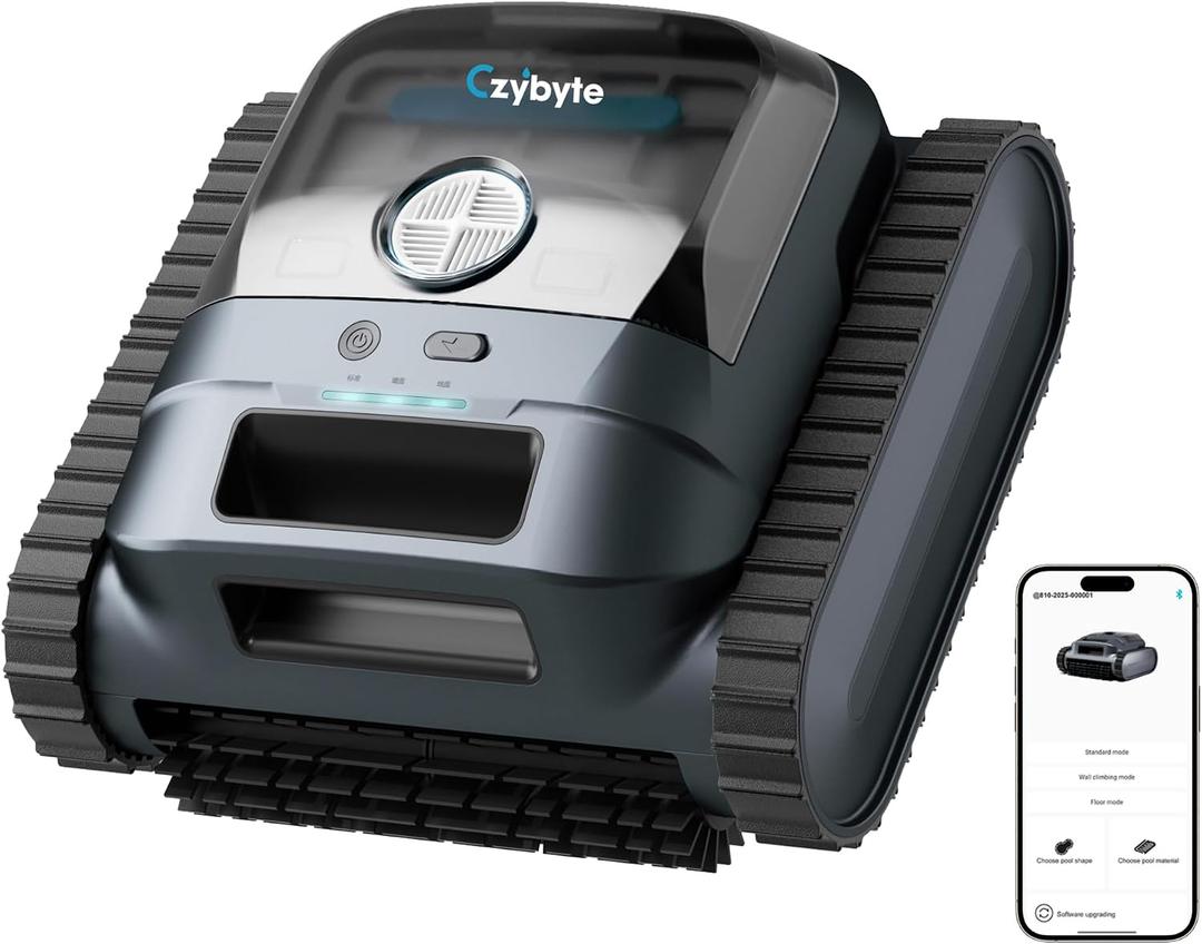 Cordless Robotic Pool Vacuum Cleaner, APP Support,White
