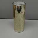 WGVI Hurricane Candle Holder Sleeve, W: 4", Ht: 12", Gold Speckled Glass Cylinder Open Both Ends, Chimney Tube Shade, 1 Piece