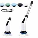 Electric Spin Scrubber, Cordless Cleaning Brush Scrubber for Home, 6 Replaceable Brush Heads-90Mins Work Time, 2 Speeds for Bathroom Shower Bathtub Glass Car