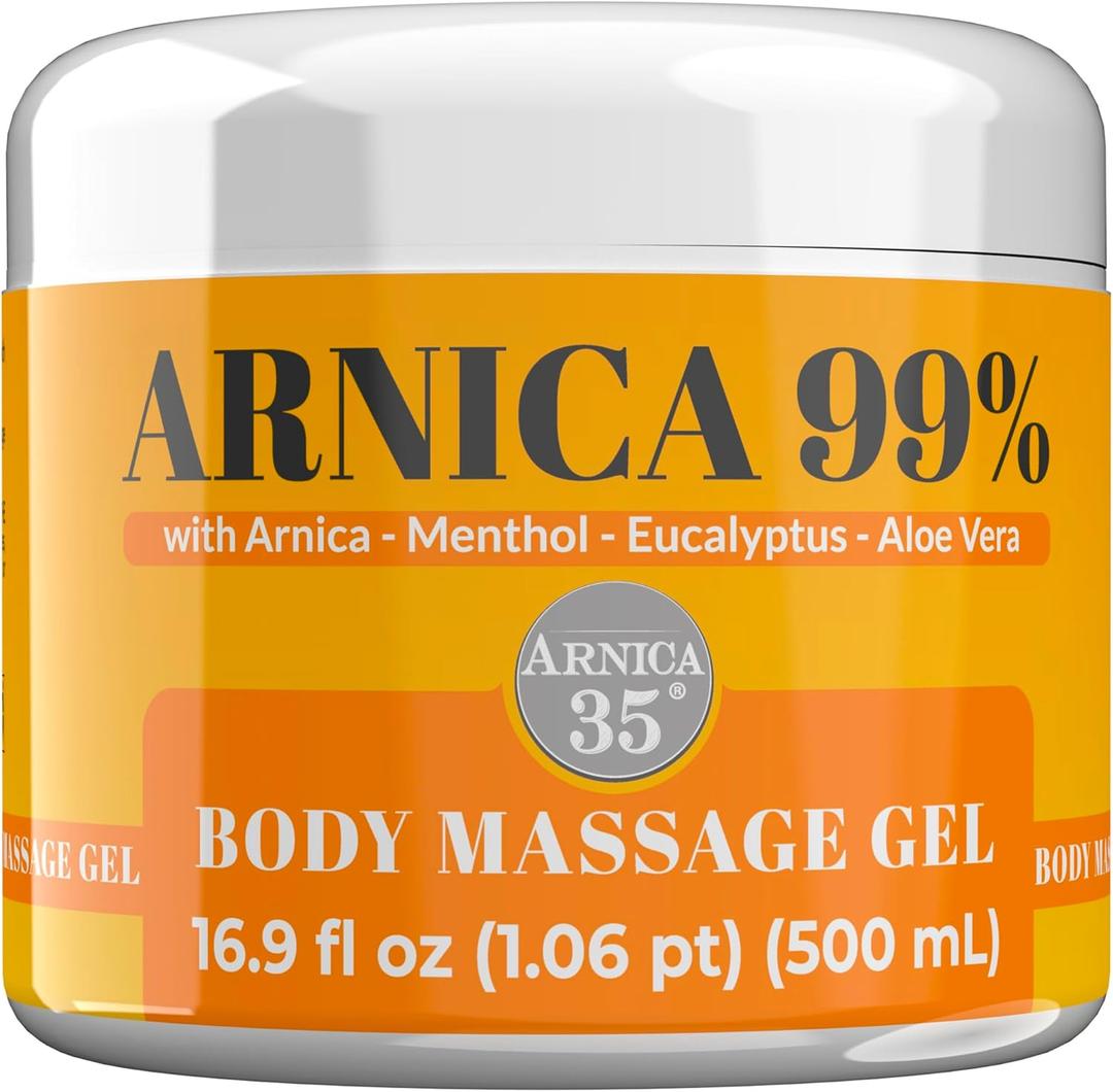 Arnica 35 Arnica Body Massage Gel – Water-Based Cosmetic Massage Gel with Arnica Montana, Fast-Absorbing Lightweight Texture, Non-Greasy Feel, Dermatologically Tested, 16.9 fl oz