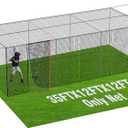 RIIFRILY Baseball Batting Cage Nets, 35'L Baseball and Softball Cage Netting, Enclosed HDPE #30 Netting Batting Cages for Backyard and Indoor (NET ONLY)