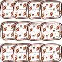 30 Pcs Clear Football Makeup Bags Bulk - Waterproof PVC Portable Cosmetic Bags for Kids Birthday Party Favors, Women Team Gifts & Cheer Gifts (7.09x4.72x2.36 Inch)