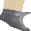 +MD Diabetic Socks for Men Women 6 Pairs,Non-Binding Top Extra Wide Ankle/Crew Socks, for Edema Circulator 9-11 10-13 13-15 (Ankle/6 Pairs Grey)