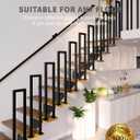 Hand Rails for Outdoor Steps, Matte Black U Shaped Handrails for Indoor Stairs, Non-Slip Stair Railing Industrial Wrought Iron Railing for Stairs Garden Loft Corridor, 1Pcs(Tall:90cm/3ft)