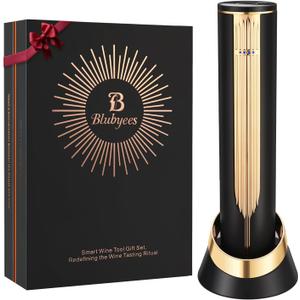 Electric Wine Bottle Opener with Charging Base & Built-in Foil Cutter  Rechargeable Intelligent Touch-Activated Automatic Corkscrew  Luxury Christmas Wine Gifts for Women, Men, Seniors (Gold)