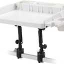 HITORHIKE Bait Board Set with Mounts & Extenders White Cutting Board for Bass, Center Console, Pontoon Boats Great for Fishing, Filleting, Outdoor Cooking (Round & Square Rail Mount Set)