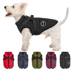 V.PET.B.R Dog Winter Coat, Warm Jacket Padded Fleece Dog Vest with Built-in Harness, Windproof Reflective Cozy Adjustable Snow Pet Coat Clothes with Zipper, for Medium Dogs