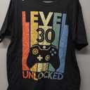 Level 30 Unlocked Funny Video Gamer 30th Birthday Gift T-Shirt, Size -L