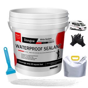 Self-Leveling Lap Sealant White, RV Roof Sealant for Camper Roof Repair, RV Caulk – Stop Leaks, UV-Resistant, Weatherproof and Sturdy
 1/2 Gallon