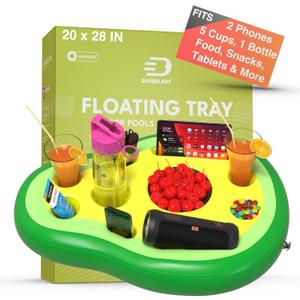 DIVEBLAST: Premium Floating Drink Holder for Pool, Hot Tub Accessories for Adults - Holds Up to 50 LBS - Fun Swimming Pool Accessories for Adults, Cool and Unique Drink Floaties (Avocado)