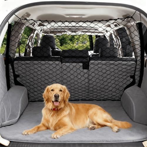 STARROAD-TIM Dog Car Barrier Vehicle Pet Barrier Backseat Mesh Dog Car Divider Net with Adjusting Rope and Hook Suitable for SUV Pickup and Small Car (47in x 27in)