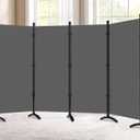 Room Divider-Folding Privacy Screens, 6 ft Partition Room Dividers Wall for Separation, Home, Office, Classroom, Studio (Grey, 4 Panel)