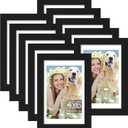 decorUhome 4x6 Picture Frame Set of 10, Display Photos 3.5x5 with Mat or 4x6 Unmatted for Picture Frames Collage Wall Decor, Black